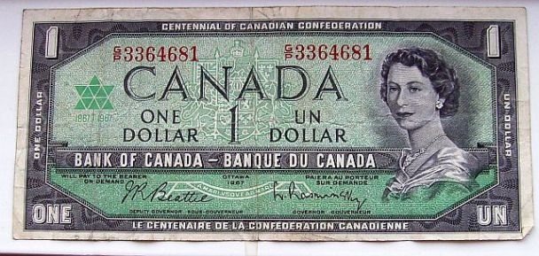 1967-One-Dollar-Bill-&-*-Wilf-Carter-*-Autograph